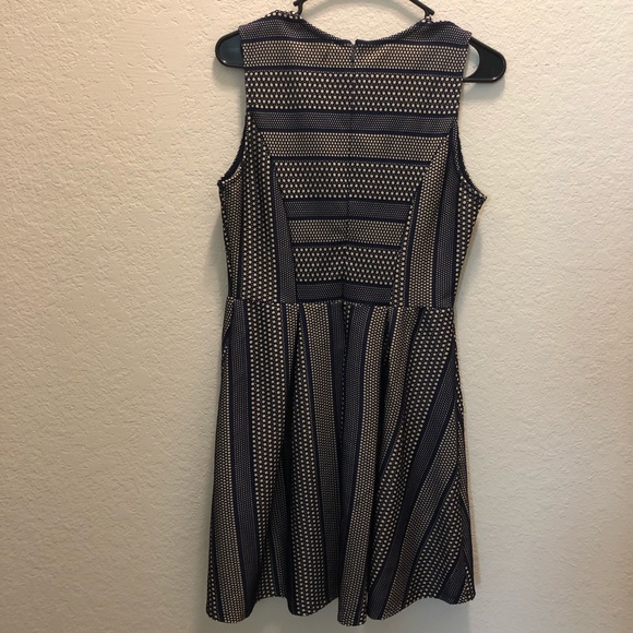 Navy Textured Fit-and-Flare Dress - Picture 3 of 5